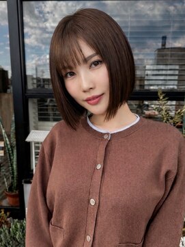 アンドファインヘアービューティー(AND FINE hair beauty) タッセルボブ×チョコレートブラウン