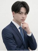 ニュアンスパーマツーブロック爽やかビジネスセンターパート