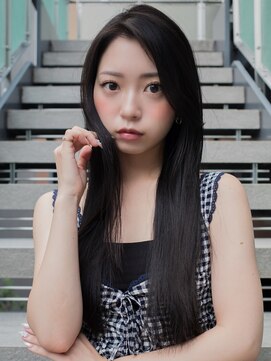 トローノ 栄(TRONO) 黒髪 髪質改善 艶髪 ロングレイヤー 美髪 顔周りカット