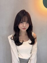 コロレ(COLORE) 【小顔見え】艶ブラウン×韓国風顔まわりレイヤーセミロング