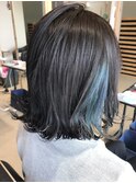 インナーカラー:エメラルドグリーン