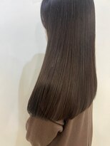 アンセム(anthe M) ツヤ髪ナチュラルベージュ前髪カット髪質改善韓国トリートメント