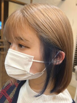 ラ メール ヘア デザイン(La mer HAIR DESIGN) おしゃれ上級者♪ミルクティーベージュ×インナーブルー