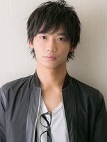 モッズヘアー メン 戸田公園店(mod's hair men)&nbsp;知的＆ちょい甘な短髪パーマアッシュブラックショートa戸田公園