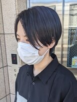 ゴーズゴー 吉祥寺(e)店(go s go)&nbsp;ショートウルフ/アッシュブラック/センターパート/前髪パーマ