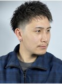 スパイキーショート×テーパーフェード