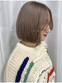 ミルクティーベージュ/シルキーベージュ/切りっぱなしボブ