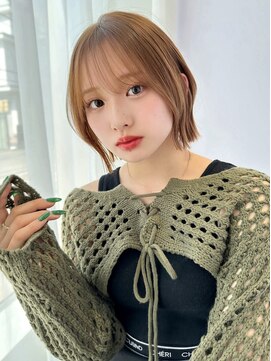 レイリー 原宿 表参道(Rayreee) くびれボブ/切りっぱなしボブ/ぱつっとボブ/グレーベージュ