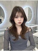 オリーブベージュ×韓国レイヤー