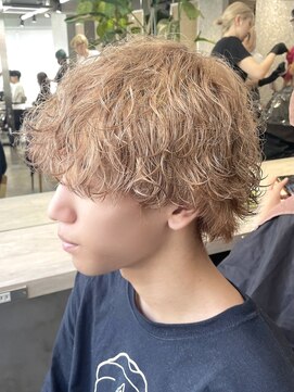 サンクプロジェクト(cinq PROJECT) 韓国風メンズミルクティーベージュダブルカラーハイトーンカラー