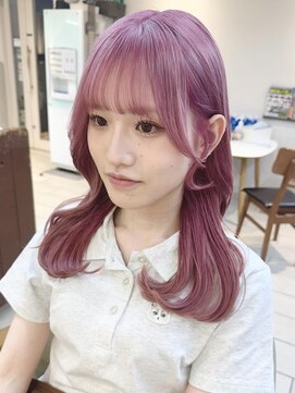 テトラ バイ ネオリーブ 横浜西口店(tetra by neolive) ペールピンク×レイヤーカット＊*【横浜/横浜駅】