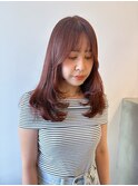 レイヤーカット×オレンジブラウン