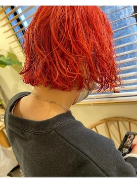 カンナ オーガニック ヘアデザイン(CANNA ORGANIC & HAIR DESIGN) レッドレンジくせ毛ボブ
