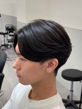 ビカムメンズヘアー 栄店(become men's hair) 曲がる縮毛矯正で作るニュアンスパーマ/センターパート/メンズ