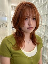 サンクプロジェクト(cinq PROJECT)&nbsp;柔らかい質感のオレンジカラーで作る、レイヤーカットスタイル