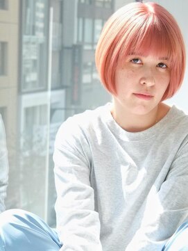 エアー 銀座(air) ★air-GINZA★岡田有加★アプリコットピンクショートボブ★