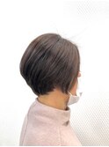 小顔/前下がり/ショート/ショート/暗め/40代50代60代/白髪染め