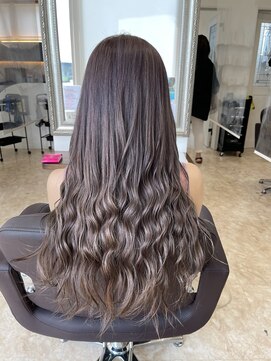 リッシュ 佐倉店(Lish) 顔型別ヘアスタイル特集 マロンベージュ かきあげロング