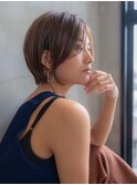ハイライト/オリーブベージュ/韓国風くびれ/ショートボブ