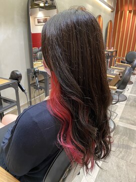 ラフィスヘアーリーフ 北山店(La fith hair Leaf) ピンクレッドカラー
