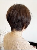 大人ガーリー チョコレート プリカール 小顔 丸みショートボブ