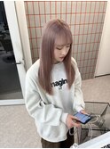 切りっぱなしボブ/エアリーロング/美髪/ピンクブラウン/渋谷