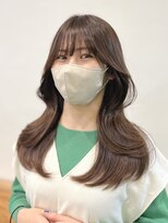 ビューエヒメ(VIEW EHIME)&nbsp;顔まわりカット/レイヤーカット/韓国/ロングヘア/グレージュ