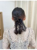 ツインアレンジ ツインポニー 編み下ろし 参列ヘア