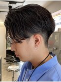 センターパートニュアンスパーマフェザーパーマサーフカール30代