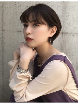 エトラ 渋谷店(etora) 耳掛けショート　マッシュショート　ベージュ