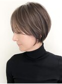 ハイライトバレイヤージュダブルカラーショートカット30代40代