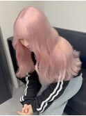 12061ホワイトピンクラベンダーミルクティー髪質改善韓国風巻き