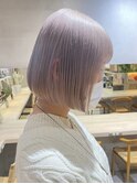渋谷ブリーチカラータッセルボブ顔周りレイヤー切りっぱなしボブ