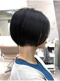 透明感カラー ボブ 前髪 ショート カラー ブリーチ&ダブルカラー