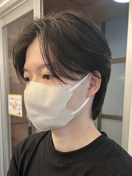 バイフィフス 原宿/表参道(by fifth) 原宿ニュアンスパーマ黒髪センターパートウルフツーブロック30代