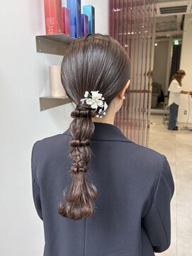 ソト 銀座(soto.) ミディアムヘア/暗めカラー/デザインカラー/編み下ろし/銀座