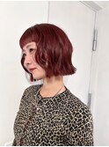 大人ボブ/おしゃれボブ/ボブ/ワインレッド/10代20代30代/表参道