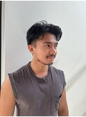 リバースセンターパート刈り上げセンターパートサーフカール