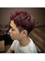 バーバーファースト(BARBER FIRST) ツーブロショート+ワインレッド