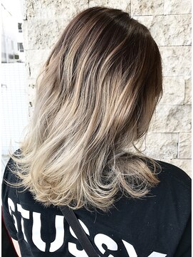 ウノプリール 茶屋町店(unopulir) 【unopulir永尾】大人気バレイヤージュ☆アッシュベージュ