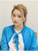 ショートボブ簡単ハーフアップ