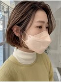 シャドールーツカラー+韓国風ボブ☆
