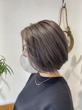 グラムヘアデザイン(g. hair design) ミニボブ×ラベンダーアッシュ