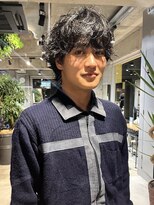メンズミディアムスパイラルカットパーマ（表参道原宿）