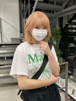 ヘアー アイス 御器所本店(HAIR ICI) 20代30代40代デザインカラーブリーチ1回ピンクベージュカラー