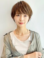 30代、40代/丸みくびれショートボブ×白髪染めハイライト/大宮