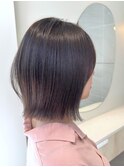 切りっぱなしボブ/外はね/シアーカラー