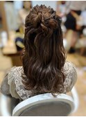 結婚式ヘアセットヘアアレンジお呼ばれヘアハーフアップKA-22