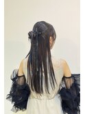 ハーフアップヘアアレンジ