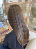 ミルクティーアッシュ透明感グレージュロング